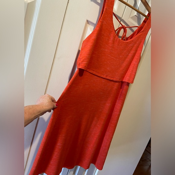 Cabi #5972~Weekend Dress~Stunning Sunset Orange~Scoop Neck~Back Tie Detailing - Picture 5 of 11